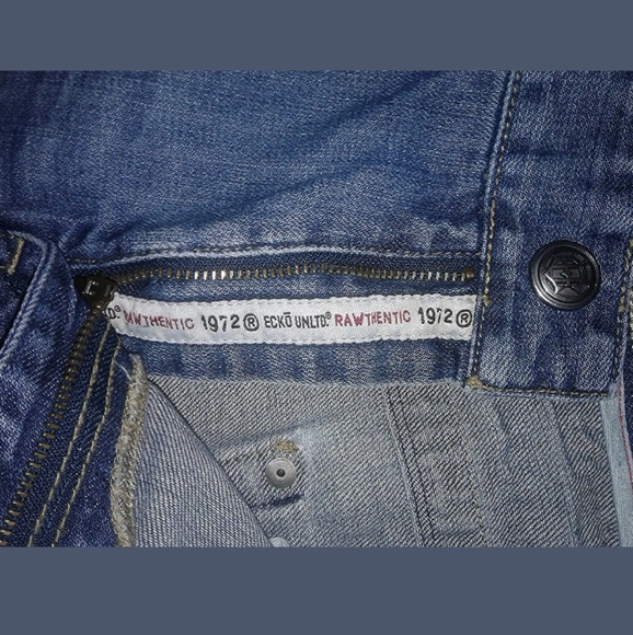 Blue Jeans Sz 38 Vintage Wash Distressed ECKO - Picture 5 of 8